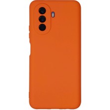Huawei Nova Y70 Kılıf Nano Içi Kadife Silikon - Turuncu