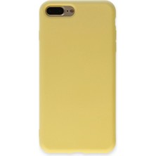 Iphone 7 Plus Kılıf Nano Içi Kadife Silikon - Sarı