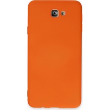 Samsung Galaxy J7 Prime Kılıf Nano Içi Kadife Silikon - Turuncu