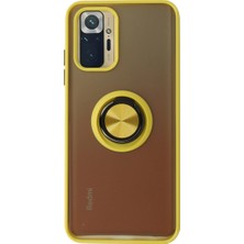 Xiaomi Redmi Note 10 Kılıf Montreal Yüzüklü Silikon Kapak - Sarı
