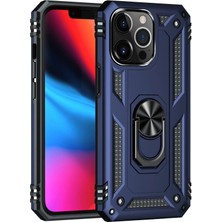 Iphone 14 Pro Kılıf Sofya Yüzüklü Silikon Kapak - Lacivert