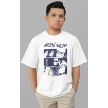 Sevbano Naruto Sasuke Baskılı Unisex Oversize Anime Karakter Tişört