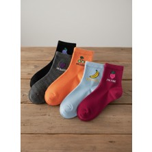 Sockshion Bayan Meyve Desenli Yarım Patik Çorap Seti 5 Çift