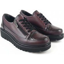 Iç Dış Hakiki Deri Ortopedik Taban Yandan Fermuarlı Kadın Günlük Ayakkabı