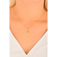 CEBECİ Cebeci 14 Ayar Tuğralı Damla Altın Kolye