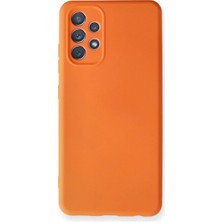 Samsung Galaxy A32 Kılıf Nano Içi Kadife Silikon - Turuncu