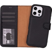 PLM Cüzdan Taşıma Derdi Olmadan – iPhone 16 Pro Max Uyumlu Hakiki Deri El Yapımı Kart Yuvalı Kılıf (Karbon Siyahı)