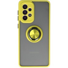 Samsung Galaxy A33 5g Kılıf Montreal Yüzüklü Silikon Kapak - Sarı