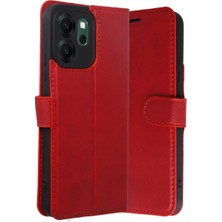 Oppo Reno 14F Trend S Plus Kapaklı Kılıf - Kırmızı