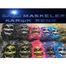 Saçlı Kuru Kafa Iskelet Maske 1 Adet