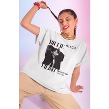 Sevbano Tasarım Billie Eilish Hit Me Hard And Soft Baskılı Unisex Oversize Şarkıcı Tişört