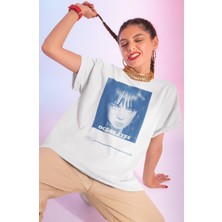 Sevbano Tasarım Billie Eilish Ocean Eyes Baskılı Unisex Oversize Şarkıcı Tişört