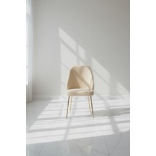 Todek Home Safir 4 Adet Metal Ayaklı Sandalye Babyface Kumaş Mutfak Salon Yemek Masası Sandalyesi