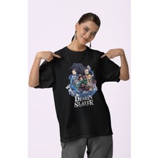 Sevbano Demon Slayer Kimetsu No Yaiba Baskılı Unisex Oversize Anime Dizi Karakter Tişört