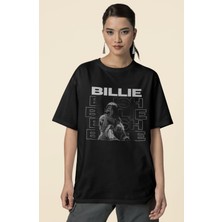 Sevbano Tasarım Billie Eilish Baskılı Unisex Oversize Şarkıcı Tişört