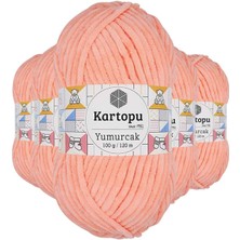 Kartopu 5 Adet Yumurcak Kadife El Örgü Ipi Somon K218