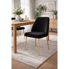 Todek Home Safir 4 Adet Metal Ayaklı Sandalye Babyface Kumaş Mutfak Salon Yemek Masası Sandalyesi