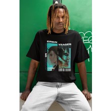 Sevbano Eren Yeager Attack On Titan Baskılı Unisex Oversize Anime Dizi Karakter Tişört