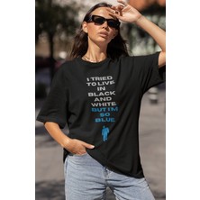 Sevbano Tasarım Billie Eilish Baskılı Unisex Oversize Şarkıcı Tişört