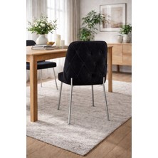 Todek Home Safir 4 Adet Metal Ayaklı Sandalye Babyface Kumaş Mutfak Salon Yemek Masası Sandalyesi