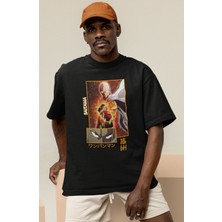 Sevbano One Punch Man Saitama Baskılı Unisex Oversize Anime Dizi Karakter Tişört