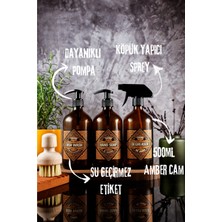 TheBRo 500ML Vintage Amber Cam Sabunluk El Sabunu,Bulaşık Deterjanı ve Yağ Çözücü Şişesi Set
