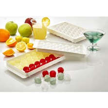 Rotanev Pratik 33'lü Küre Misket Buz Kalıbı Kapaklı 33 Hazneli Yuvarlak Buz Kalıbı Kokteyl Sunum Buz