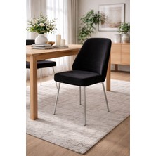 Todek Home Safir 6 Adet Metal Ayaklı Sandalye Babyface Kumaş Mutfak Salon Yemek Masası Sandalyesi