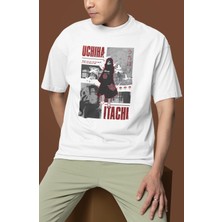 Sevbano Tasarım Uchiha Itachi Baskılı Unisex Oversize Naruto Anime Dizi Karakter Tişört