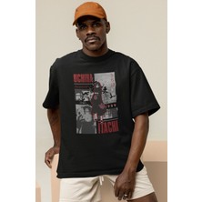 Sevbano Tasarım Uchiha Itachi Baskılı Unisex Oversize Naruto Anime Dizi Karakter Tişört