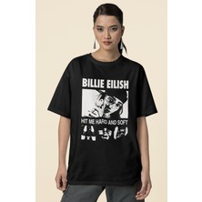 Sevbano Vintage Billie Eilish Hit Me Hard And Soft Baskılı Unisex Oversize Şarkıcı Tişört