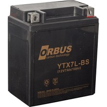 Orbus 12 V 7 Amper Elektrikli Karbon Bisiklet Aküsü YTX7L-BS