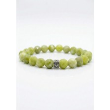 MMİF Doğal Yeşim Taşı Bileklik – Yeşil Doğal Taş, Faset Kesim, Unisex Mmif 8mm