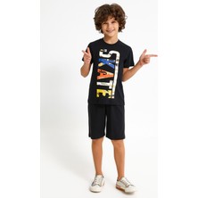 Rolypoly Erkek Çocuk Siyah Bermuda Takım