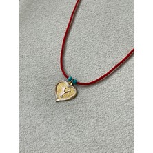 Rupen Kraft Kırmızı Ipli 14 Ayar Altın Y Harfi Kolye Altın Kalpli Harf Kolye Altın Harf