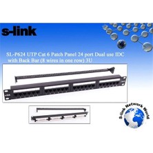 S-Link SL-F624 24’lü FTP Cat6 Patch Panel