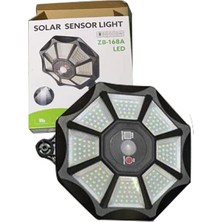 Powermaster ZB-168A Kumandali 3 Kademeli̇ 168 Smd Ledli̇ Sensörlü Beyaz Solar Aydinlatma