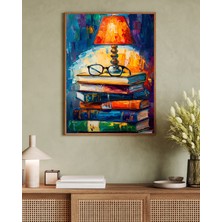 Şık Ahşap Çerçeveli Oturma Odası ve Mutfak Dekoratif Tablo