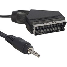 Powermaster AV Kablo Scart Kablo 3.5 Mm Stereo 1.2 Metre Kısa Jack