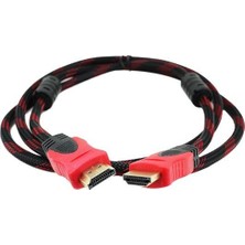 Powermaster 1.5 m Örgülü HDMI-HDMI Kablo – 24 Ayar Altın Uçlu, Full HD ve 3D Destekli Yüksek Hızlı Veri Aktarımı