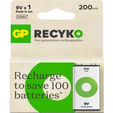 GP Batteries GP 9V 200 mAh Şarjlı Tekli Paket GP20R8HEM-2GB1