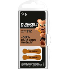 Duracell 312 No Kulaklık Pili (6'lı Paket)
