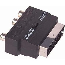 Powermaster Elektromer Scart Adaptör Switch'li (İn-Out)