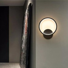Serenity Haven Modern Siyah LED Duvar Apliküri, Banyo, Mutfak ve Salon Için Şık Işıklandırma