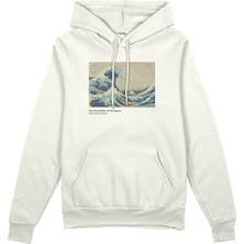 The Lucid Lab Kanagawa Oki Nami Ura Oversize Hoodie - Beyaz