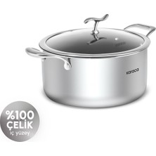 Karaca Plasma Steel 316+ 3Ply Yanmaz Yapışmaz Çelik Tencere 22 cm