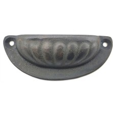 Elikaya TR Eco Lounge Antika Tarz Dekoratif Pirinç Istiridye Tas Mobilya Kulbu - 37X87 Mm, Oksit