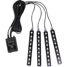 Elikaya TR Araç Içi Aydınlatma Kumandalı 12 LED Ayak Altı LED Ambiyans Işığı Sese Duyarlı Kumandalı