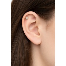 Sacce Scarves & Accessories Arkası Toplu Taşlı Mini Yıldız Helix Kıkırdak Lob Küpesi