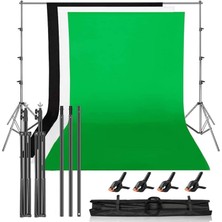 AZT 200X300CM 2X3MT Fon Perde Tutucu Background Çekim Standı Beyaz Yeşil Siyah Fon Perdesi